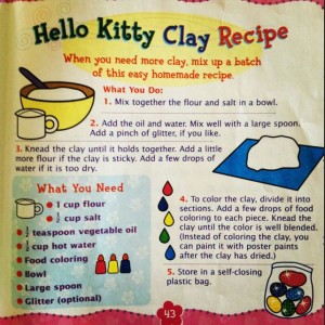 hello kitty recipe on how to make clay