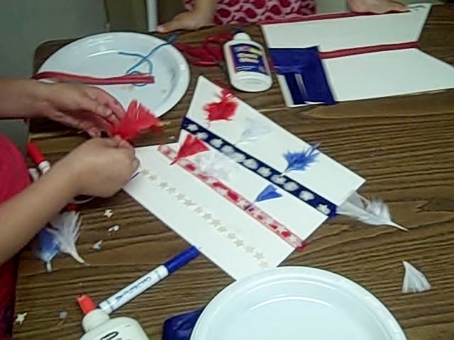 flag in progress for july 4th craft