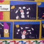 winter torn paper collages