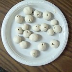 preparing clay for beads for thanksgiving crafts