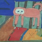 drawn lion by child