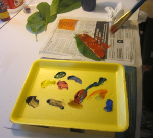 painting the leaves