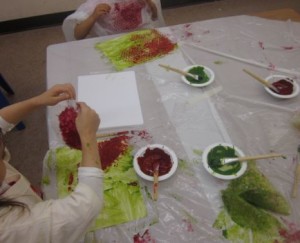 painting with bubble wrap
