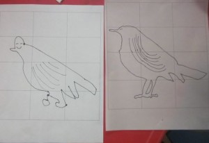 bird copied onto grid