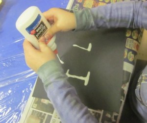 drawing with glue