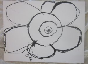drawn flower in permanent marker