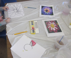 painting flowers with demos