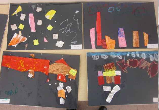 City landscapes at night collages – Edu Art 4 Kids