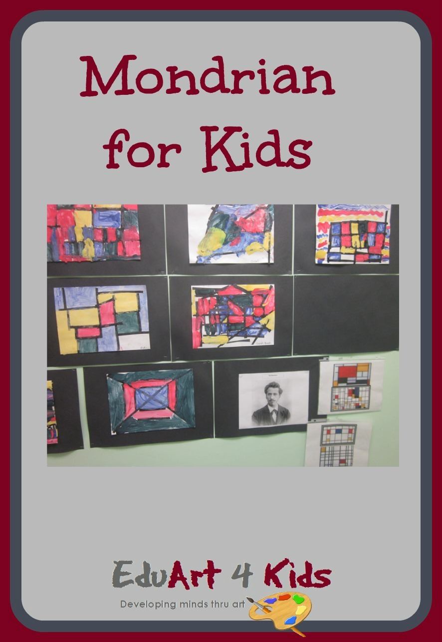 Mondrian art for kids: What about some tape collaging – Edu Art 4 Kids